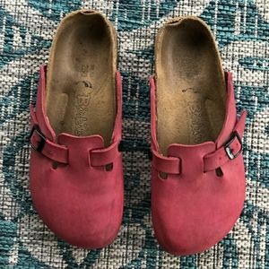 Birkenstock Burgundy Clog Slip Ons
